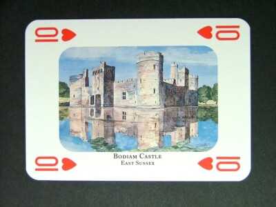 1 x Spielkarte Maler M C Smith Bodiam Castle East Sussex 10 of Hearts