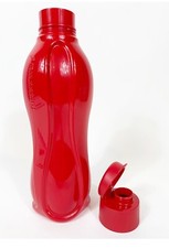 NUOVO tupperware piccola bottiglia acqua ecologica rossetto rosso scintillante 500 ml flip twist top