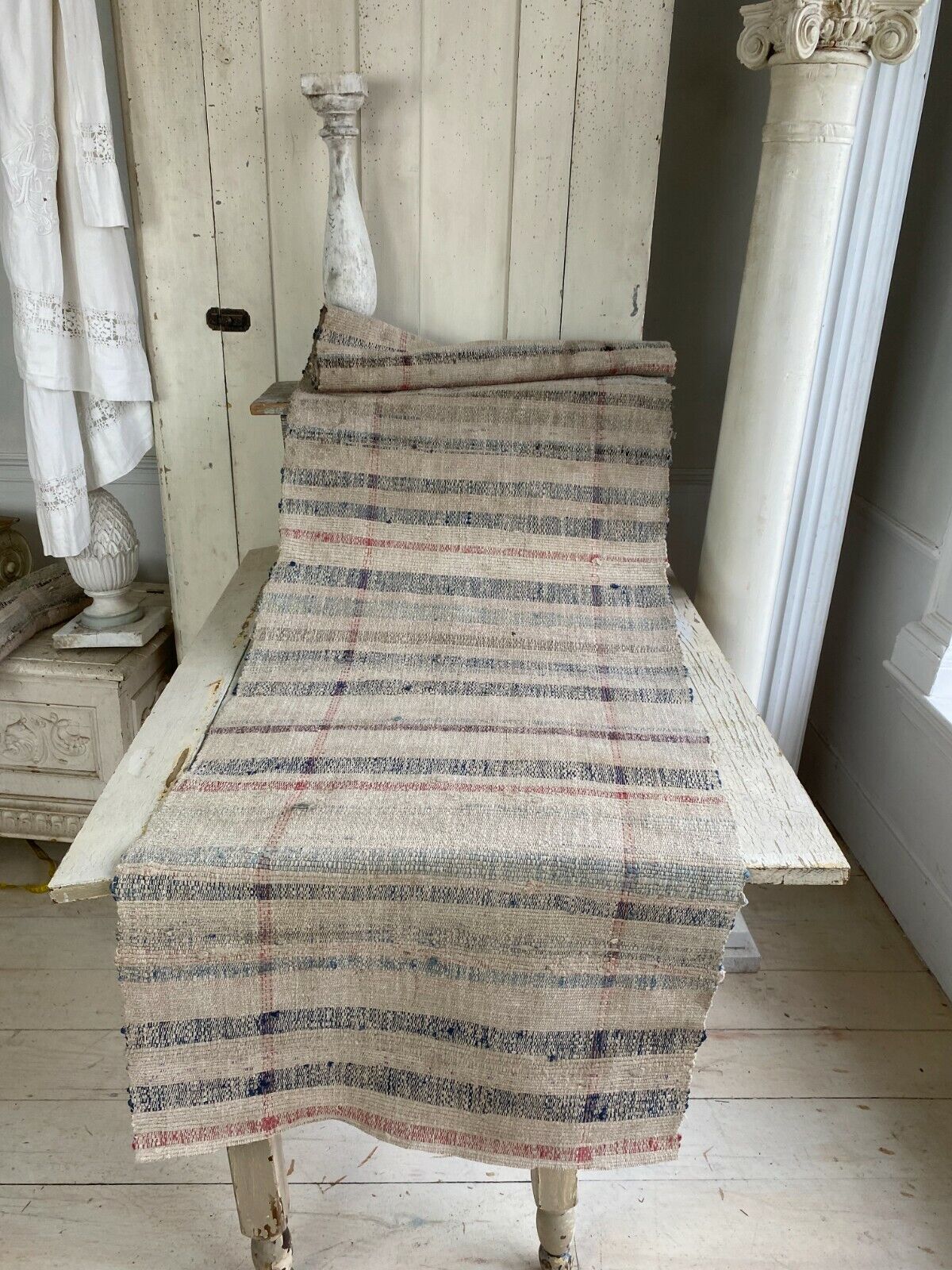  Rag Rug stair runner Table runner fabric material handwoven European textile 