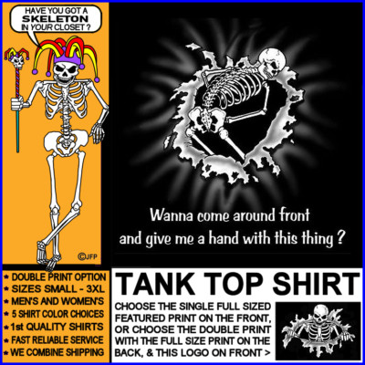 Wanna Give Me a Hand with This Thing? Naughty Dark Humor Funny Skeleton Tank Top