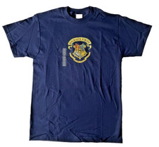 NUEVA Camiseta Top Harry Potter HOGWARTS Azul Marino Mediana M Warner Bro 2000 Nueva con Etiquetas