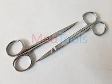 2 Iris Scissors 4.5" Curved & Straight Surgical Dental Instruments