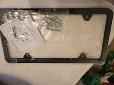 Black  License Plate Frame Tag Cover Orignal  With Free Caps