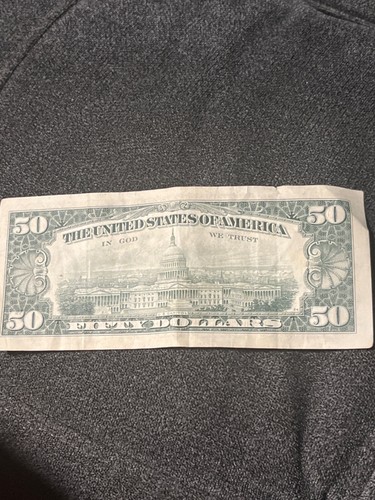 50 Dollar Bill 1988 OLD NOTE NICE FRN DA BLOCK PAPER CURRENCY MONEY LETTER E - Picture 2 of 3