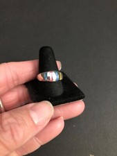 Sterling silver mother of pearl inlay ring