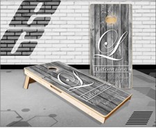 Family Wood Name Cornhole Boards Bean Bag Toss Game