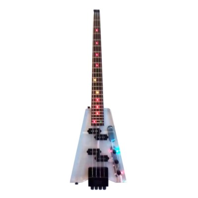 Headless Acrylic Electric Bass Guitar  Rosewood Fingerboard Colorful Light