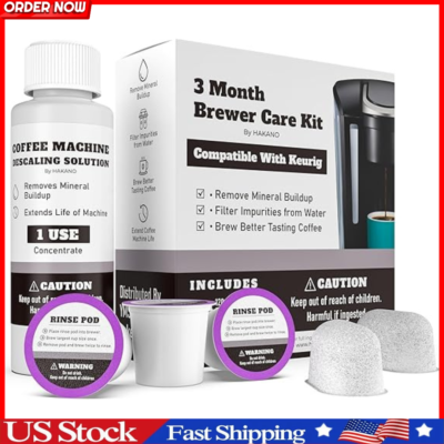 #ad Keurig 3 Month Brewer Maintenance Kit Includes Descaling Solution Water Filt... $19.99