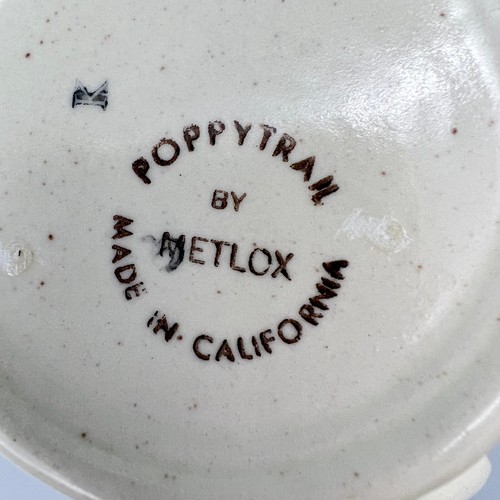 Metlox Poppy Trail Provincial Fruit Green Creamer and Lidded Sugar Bowl Vintage - Picture 11 of 11