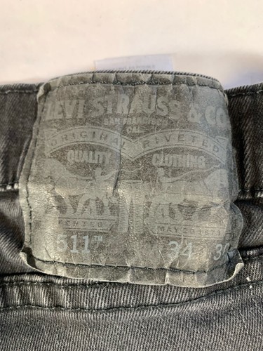 Levi’s 511 Jeans Mens 34x30 Black Denim Modern Preppy Skater Classic - Picture 3 of 8