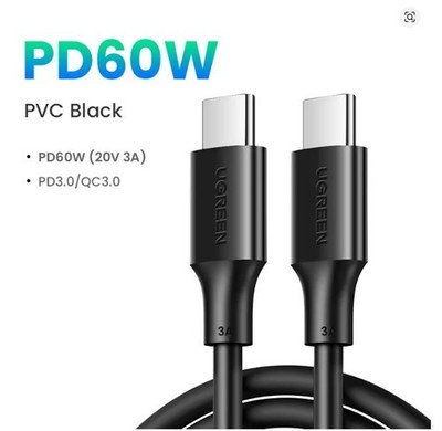 UGREEN USB C to C Cable 3.3FT, 60W 2-Pack C Black