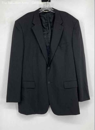 Pronto Uomo Herren Blazer Schwarz Langarm Einreiher Zweiknopf Größe 48 L