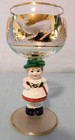 Vintage Figural Stemmed Goblets German Girl & Boy Gold Flashing Deer Geese — photo 3