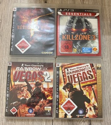 PS3 Konvolut - Resident Evil 5 - Killzone 3 - Rainbow Six Vegas 1 + 2 -