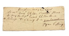 1776 Revolutionary War Era Pay Order Signed Capt. Pyam Cushing
