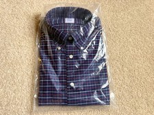 New Brooks Brothers Stretch Cotton Non-Iron Oxford Button Down Shirt Navy Large