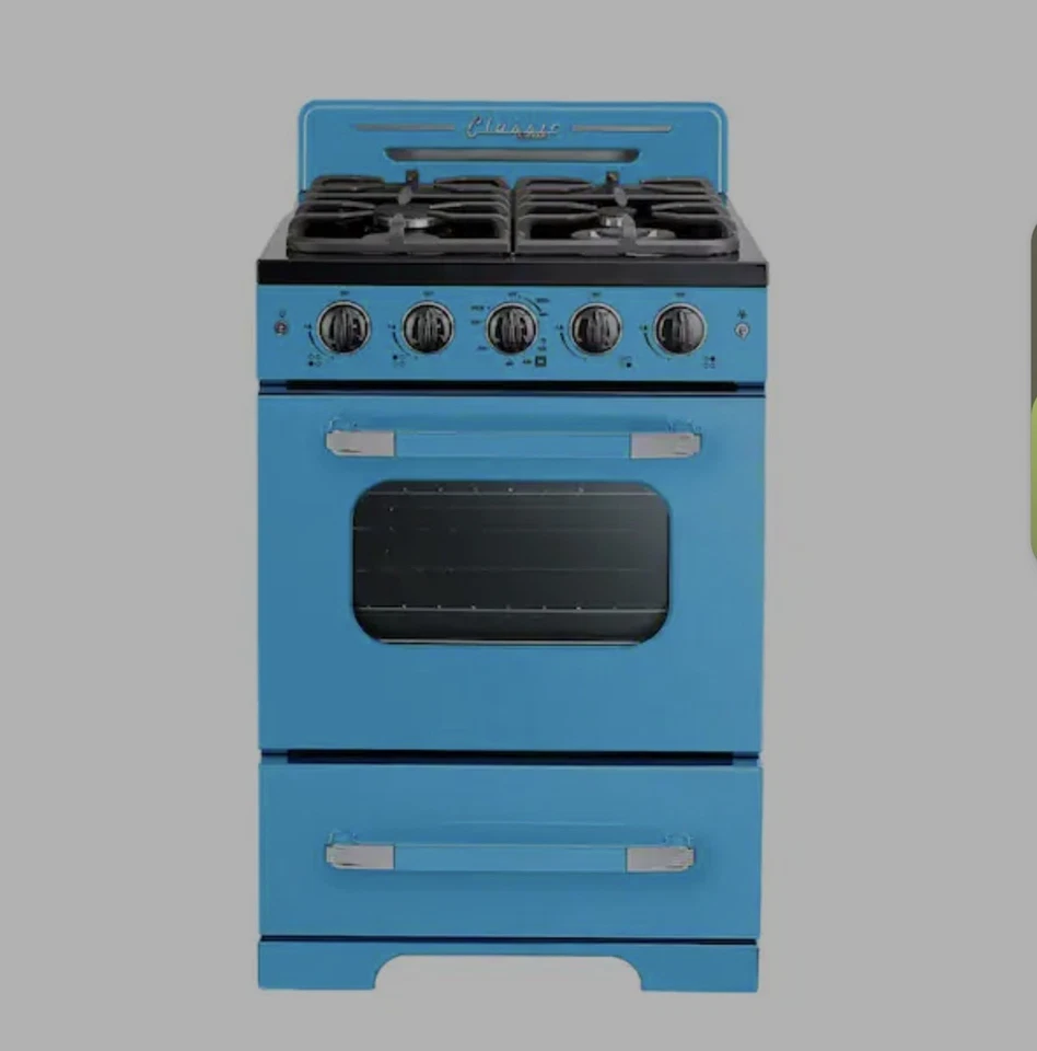 Electrodomésticos únicos UGP-24CR RB cocina de gas de convección de 24 pulgadas, Robin Egg Blue Foto 2 de 2