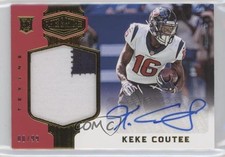 2018 Panini Plates & Patches Rookie 8/99 Keke Coutee #213 Patch Auto 0h6
