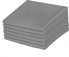 Premium Grey Pillowcases 6 Pack, Standard Queen Size, Soft Brushed 1800 Thread C