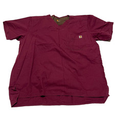 Carhartt Mens M Medium Ripstop Utility Medical Red Uniform Work Scrub Top C15108