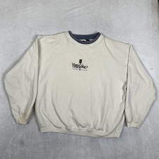 Vintage Mossimo Sweatshirt Mens XL White Logo Graphic Crewneck Fleece Y2K