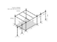 Stage Lighting Truss System 15x15x10.5m Structure with Technical Drawing