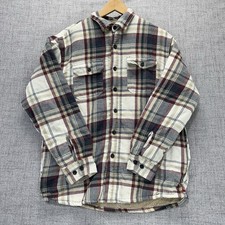 VTG Wrangler Jacket Men's XL Flannel Plaid Sherpa Lined Button Up Shirt Shacket