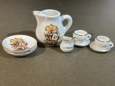 Reutter Miniature MJ Hummel Mini Porcelain Tea Set missing pot lid  70 
