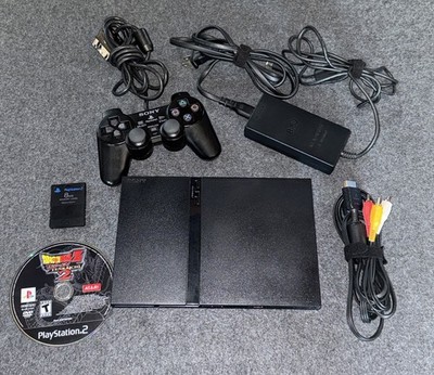 Sony PlayStation PS2 Slim Black Console Bundle SCPH-75001 With Dragon Ball Z
