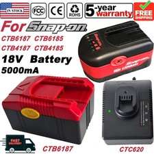 CTB6185 CTB6187 Battery for Snap on 18V Li-Ion CTB4185 CTB4187 CTC620 Charger US