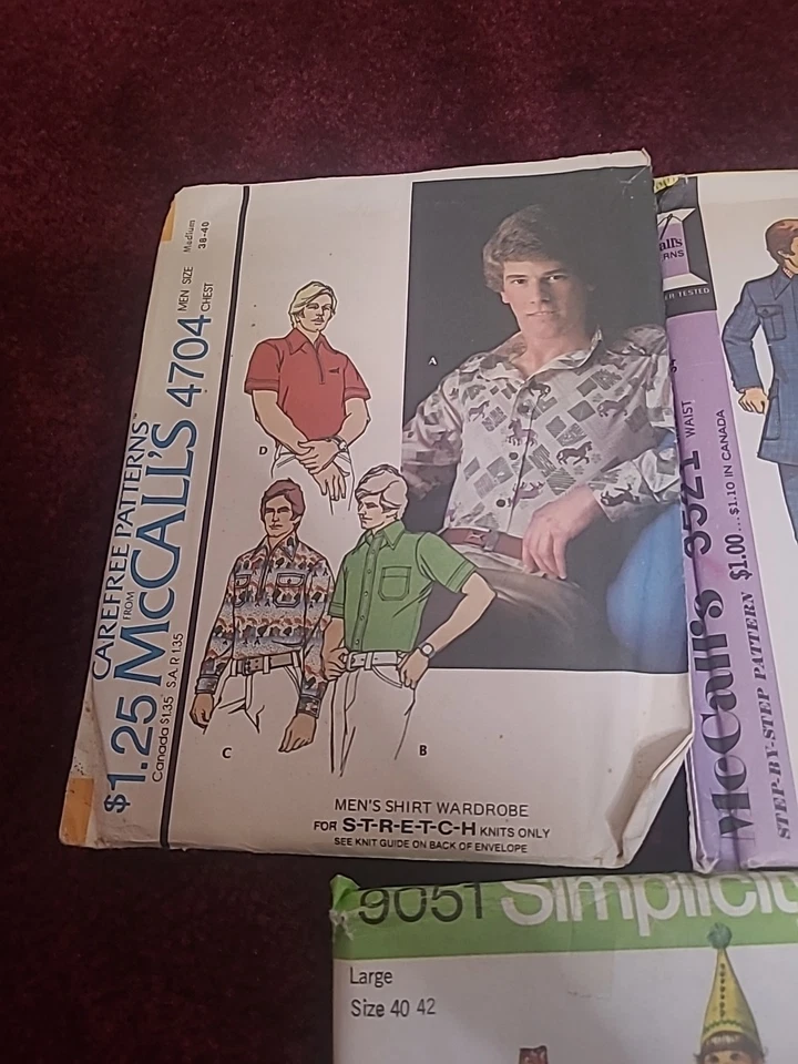 3 Sewing Patterns 70s Simplicity McCall’s VINTAGE MENS Halloween Clown Costume - Image 3 of 4