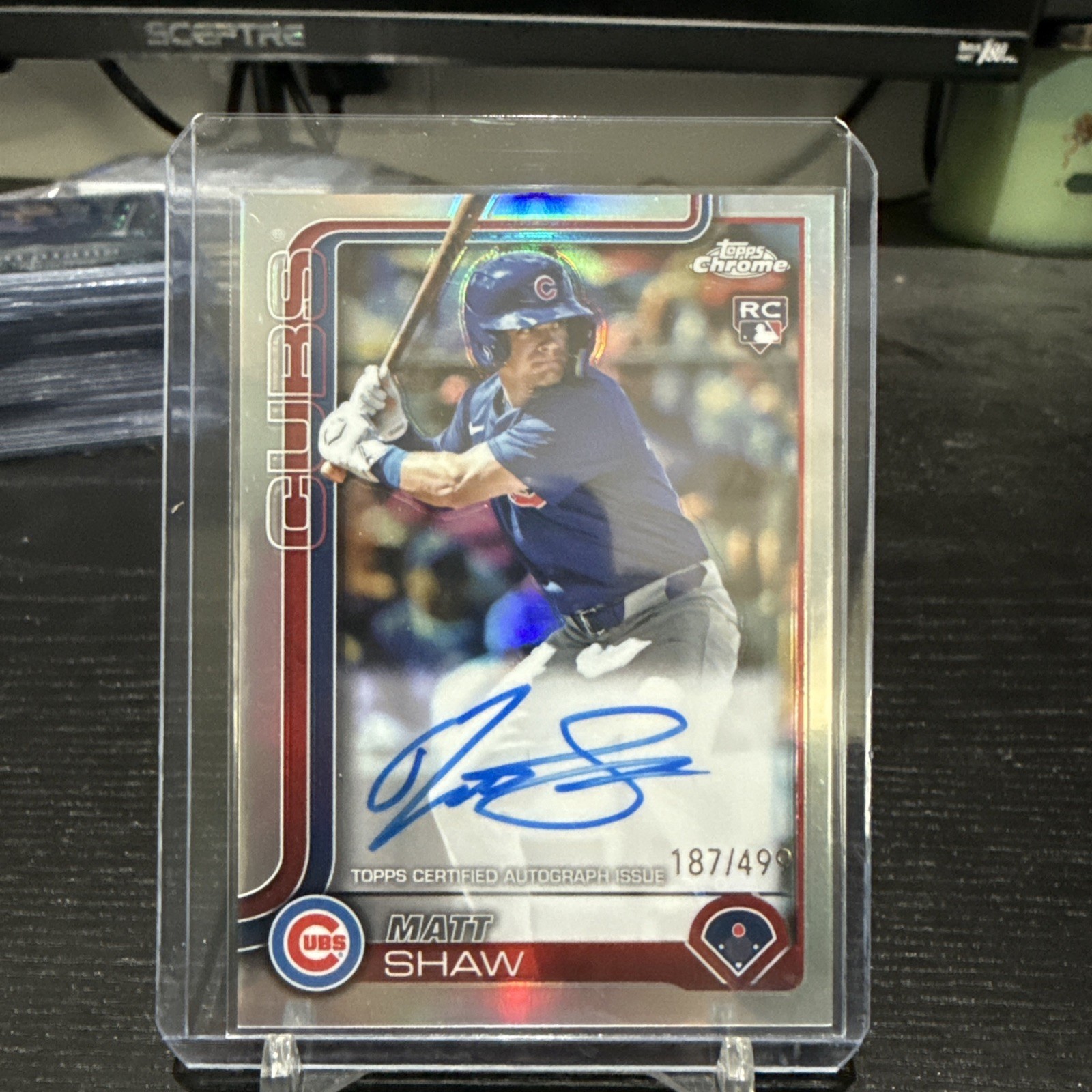 Matt Shaw RC 2025 Topps Chrome Rookie Refractor Auto #'d /499 RA-MS Chicago Cubs