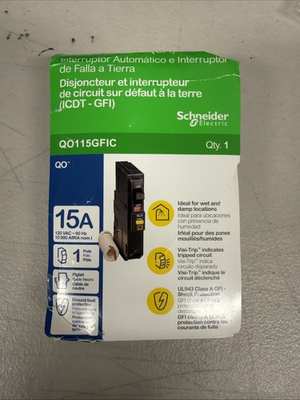 #ad Square d Schneider Electric QO115GFIC 15A Circuit Breaker #2314 USED $29.99