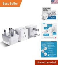 UK Travel Plug Adapter, 2 in 1 Type G Adapter, to UK Adapter, Ireland, Dubai...