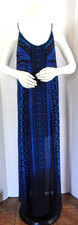 Express Black & Blue Pullover Spaghetti Strap Lined Maxi Dress Size XS