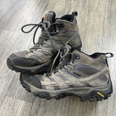 Merrell Granite Hiking Boots Womens Size 10 Gray Ankle Suede Vibram J06054