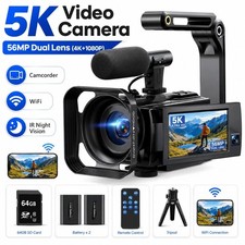 5K UHD Dual len Video Camera 56MP WiFi Digital Vlogging Camera Camcorder 16XZoom