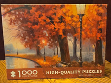 NEW 1000 Piece Jigsaw Puzzle Maple Park Autumn Fall Scenery Red Orange Leaves
