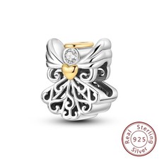 MULA Original 925 Sterling Silber DIY Charm CZ Emaille Heilige Engel für Armband