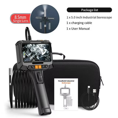 360° Steering Industrial Endoscope Camera 8Mm 5''IPS Screen Single&Dual Lens Insp