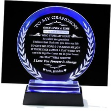 Grandson Gifts from Grandma Glass Keepsake with Led Base, LED-Grandson