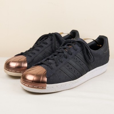 Adidas Damen Schwarz Bronze Superstar Metallkappe Schnürschuhe Turnschuhe UK6 EU391/3