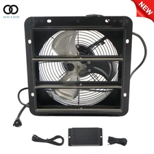 10'' Shutter Exhaust Fan 5.6FT/1.7m Power Cord Speed Control Wall-Mount Attic