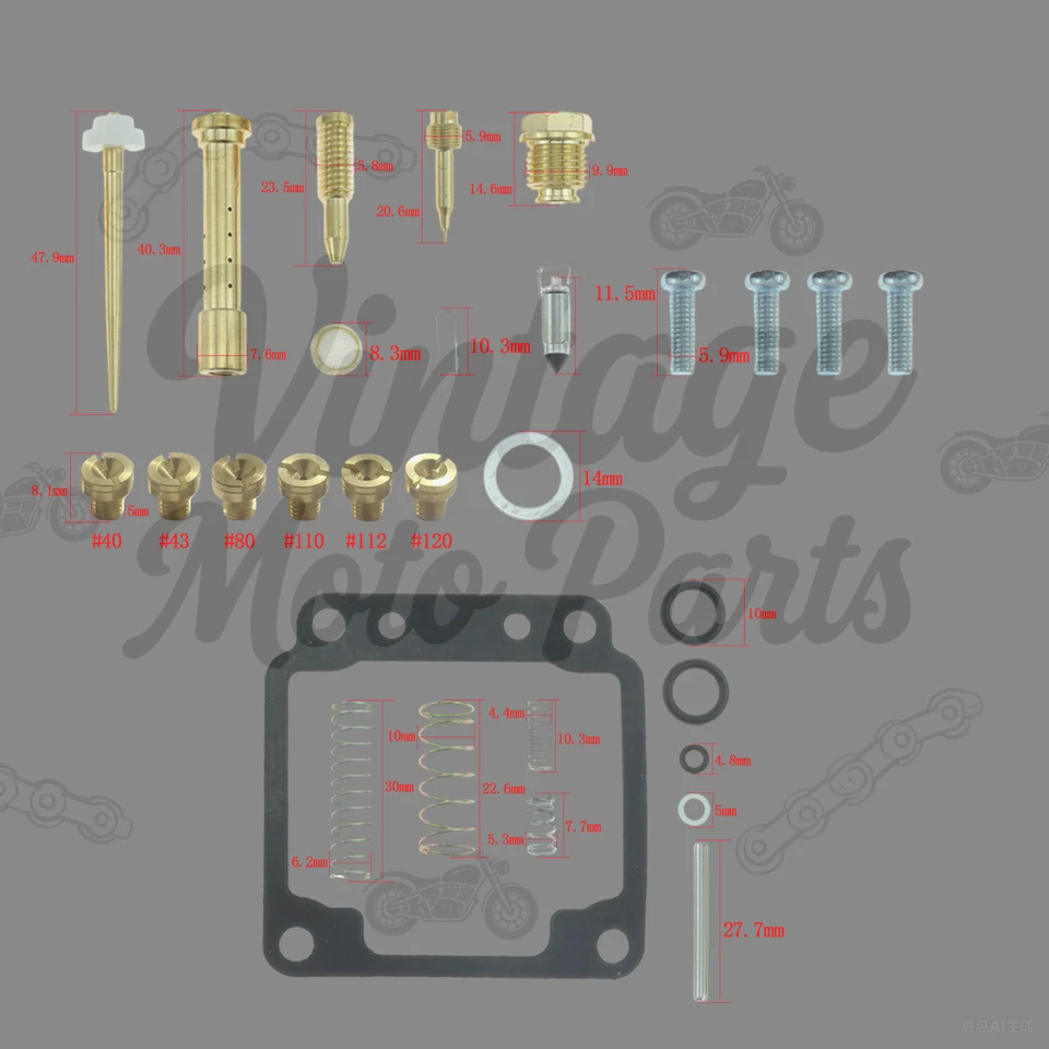 4pcs Carburetor Rebuild Repair Kit For 1980-1983 Yamaha Maxim 650 XJ650-US STOCK Foto 3 de 4