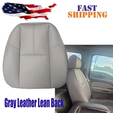 Leather Seat Cover Lean Back Gray Fits 2007-2014 Chevy Silverado 1500 2500 3500