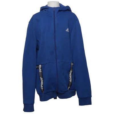 Adidas, Kapuzenpullover, Größe: 176, Blau/Weiß/Schwarz, Baumwolle/Polyester #E21