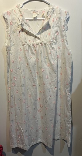 Barbizon Vintage Nachthemd Neu mit Etikett Damengröße Medium weiß geblümt