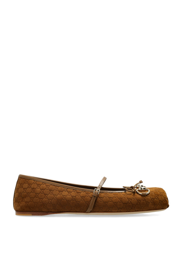 Gucci - Women - Suede ballet flats Horsebit - Brown 204590₽