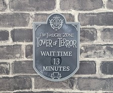 7.5 x 5 inches Tower of Terror Wait Time Sign Plaque - Disneyland Disney World