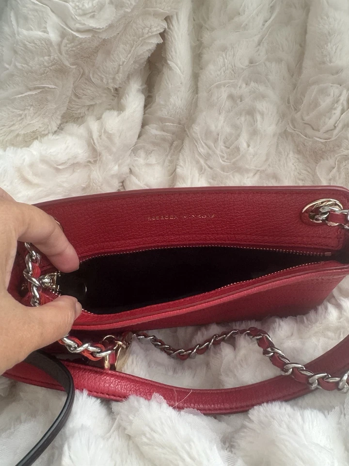 Bolso Bandolera Rebecca Minkoff Mab Wave Cuero Doble Cremallera Rojo Foto 2 de 4